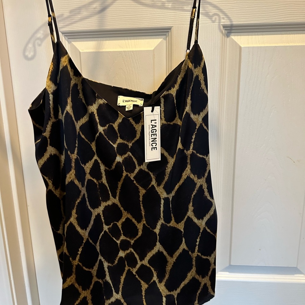 L'AGENCE Black and Gold Cami Top NWT